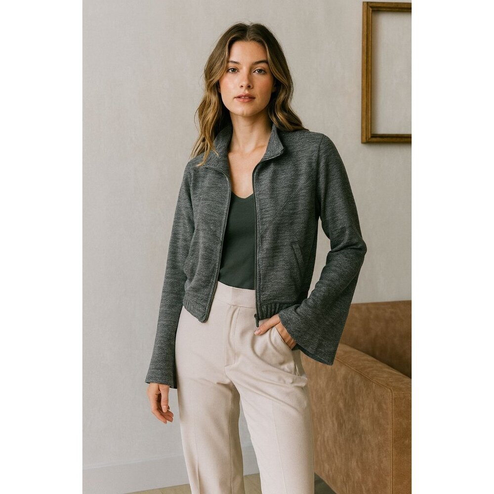 Free People Movement Off the Grid Med Jacket Bell Sleeves Full Zip Athleisure